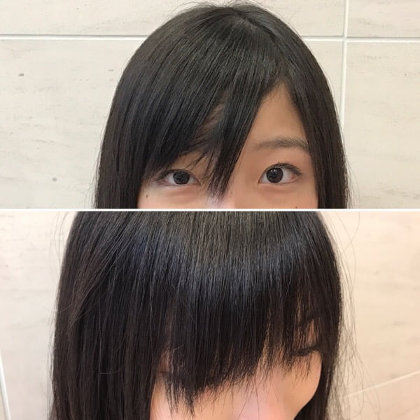 前髪の長さがバラバラ