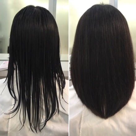 バサバサの毛先をカットミディアムヘア