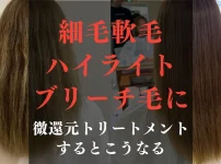 細毛軟毛ハイライトブリーチ毛について